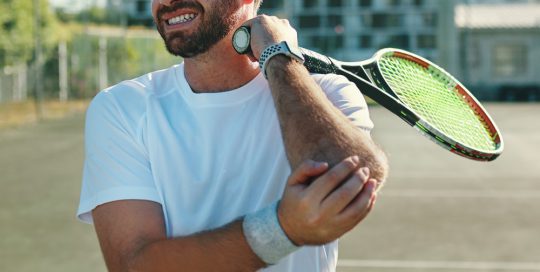 Image of Tennis Player with Sore Elbow